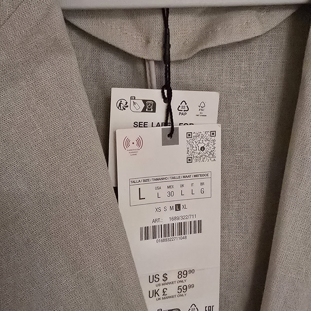 Zara Linen Elegant Gray Women's Jacket - Picture 4 of 4